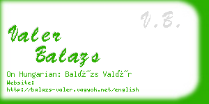 valer balazs business card